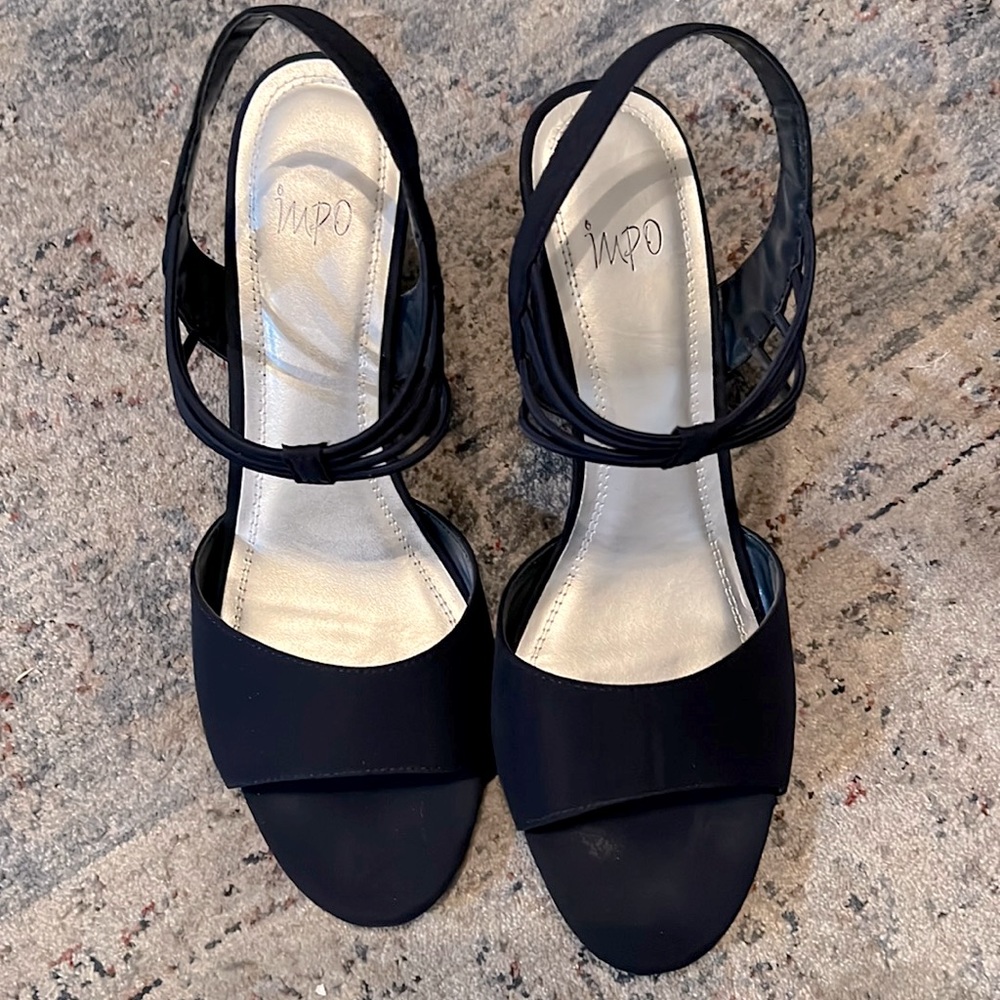 Navy wedge sandals